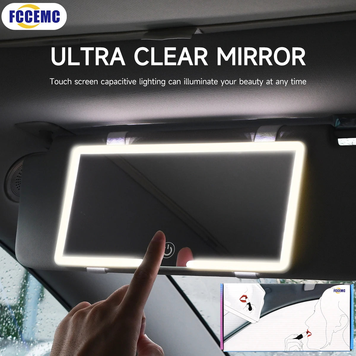 Rechargeable Car Makeup Mirror